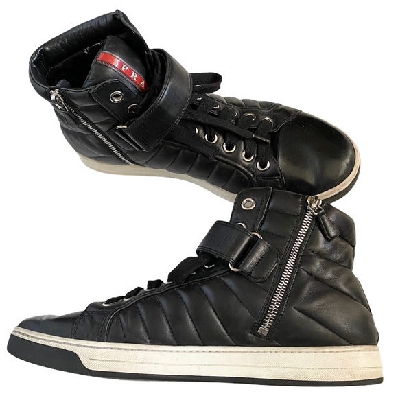 Prada Other - Prada Leather High Top Sneakers